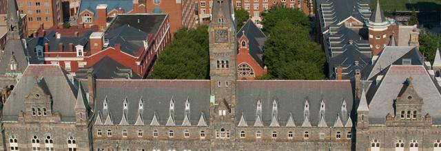 Aerial view of Healy Hall